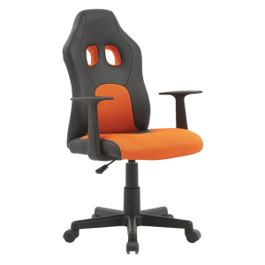 Кресло игровое Helmi HL-S12 "Mini", экокожа/ткань, черная/оранжевая. 323020 ― Кнопкару. Саранск