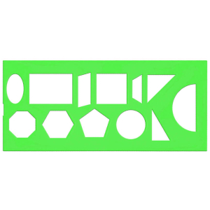 Трафарет геометрических фигур СТАММ, пластиковый, зеленый. ТТ11, 080771 ― Кнопкару. Саранск