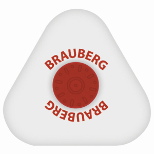 Ластик BRAUBERG "Energy", 45х45х10 мм, белый, треугольный, красный пластиковый держатель. 222473 ― Кнопкару. Саранск