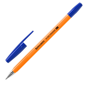 Ручка шариковая BRAUBERG "M-500 ORANGE", СИНЯЯ, корпус оранжевый, узел 0,7 мм, линия письма 0,35 мм. 143448 ― Кнопкару. Саранск