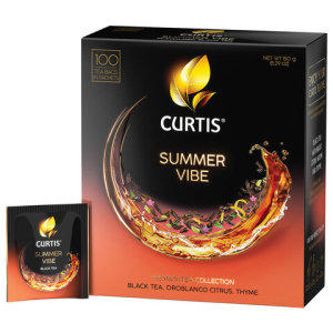 Чай CURTIS "Summer Vibe", черный с мятой и ароматом цитрусовых, 100 пакетиков в конвертах по 1,7 г, 102558. 623399 ― Кнопкару. Саранск