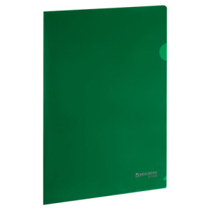 Папка-уголок жесткая А4, зеленая, 0,15 мм, BRAUBERG EXTRA. 271704 ― Кнопкару. Саранск