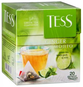 Чай Tess "Ginger Mojito", зеленый, цитрус, имбирь, мята, 20 пакетиков-пирмидок по 1,8г. 0788-12, 260722,621041 ― Кнопкару. Саранск