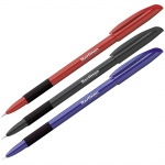 Ручка шариковая Berlingo "Metallic Pro" синяя, 0,7мм, грип. CBp_70753,247023