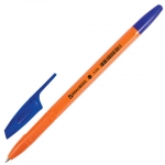 Ручка шариковая BRAUBERG "X-333 Orange", СИНЯЯ, корпус оранжевый, узел 0,7 мм, линия письма 0,35 мм. 142409