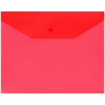 Папка-конверт на кнопке OfficeSpace А5 (190*240мм), 120мкм, пластик, полупрозрачная, красная. 344556