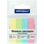 Флажки-закладки OfficeSpace, 50*12мм, 25л*4 пастельных цвета, европодвес. SN25_21801,267410