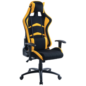 Кресло игровое Helmi HL-G07 "Pointer", ткань черная/желтая, 2 подушки. 306178 ― Кнопкару. Саранск