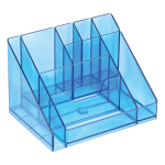 Настольная подставка СТАММ "Каскад", пластиковая, тонированная голубая.ОР15,324011
