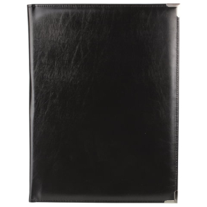 Папка адресная из кожзама без надписи, формат А4, 33х25х2 см, черная. 123156  ― Кнопкару. Саранск