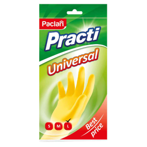 Перчатки резиновые Paclan "Practi. Universal", разм. L, желтые, пакет с европодвесом.072415 ― Кнопкару. Саранск