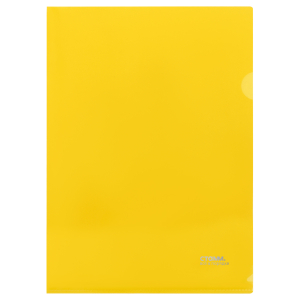 Папка-уголок СТАММ А4, 180мкм, пластик, прозрачная, желтая. ММ-30943, 356785 ― Кнопкару. Саранск