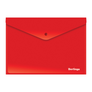 Папка-конверт на кнопке Berlingo, А4, 180мкм, непрозрачная, красная. AKk_04403,298260 ― Кнопкару. Саранск