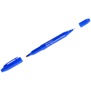 Маркер перманентный двухсторонний OfficeSpace синий, пулевидный, 0,8/2,2мм.DPM_1576BU, 178877 ― Кнопкару. Саранск