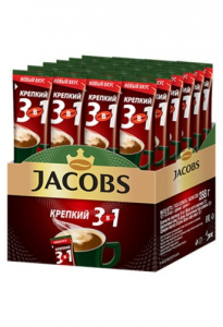 Кофе растворимый 3 в 1 Крепкий в пакетиках Якобс Монарх, Jacobs.11347 ― Кнопкару. Саранск