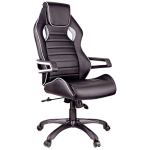 Кресло игровое Helmi HL-S03 "Drift", экокожа черная, вставка ткань серая. 274807
