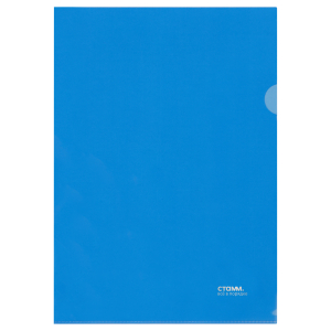Папка-уголок СТАММ А4, 180мкм, пластик, прозрачная, синяя. ММ-30949, 356788 ― Кнопкару. Саранск