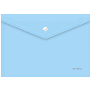 Папка-конверт на кнопке Berlingo "Starlight" А4, 180мкм, прозрачная голубая, индив. ШК. AKk_04110,268383 ― Кнопкару. Саранск