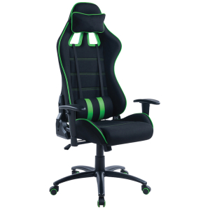 Кресло игровое Helmi HL-G08 "Target", ткань черная/зеленая, 2 подушки. 306179 ― Кнопкару. Саранск