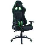 Кресло игровое Helmi HL-G08 "Target", ткань черная/зеленая, 2 подушки. 306179