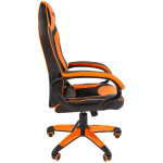 Кресло игровое Helmi HL-S16 "Pilot", экокожа, черная/оранжевая, механизм качания. 322025