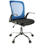Кресло оператора Helmi HL-M04 "Active", ткань, спинка сетка синяя/сиденье TW черн, рег. подлокот, хром. 283161