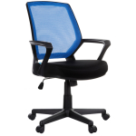 Кресло оператора Helmi HL-M02 "Step", ткань, спинка сетка синяя/сиденье TW черная, механизм качания. 283157