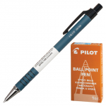 Ручка шариковая масляная автоматическая PILOT, СИНЯЯ, корпус синий, узел 0,7мм, линия письма 0,32мм. BPRK-10M