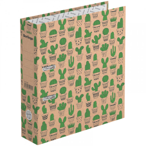 Папка-регистратор Berlingo "Cactus", 70мм, крафт-бумага, с рисунком. ATk_70402, 268376 ― Кнопкару. Саранск