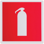 Знак пожарной безопасности "Огнетушитель", 200х200 мм, самоклейка, фотолюминесцентный, F 04. 610579