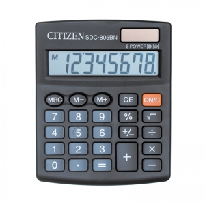 Калькулятор настольный CITIZEN SDC-805BN, МАЛЫЙ (124×102 мм), 8 разрядов, двойное питание. SDC-805BN ― Кнопкару. Саранск