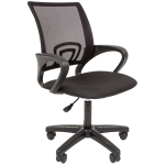 Кресло оператора Helmi HL-M96 R "Airy", спинка сетка черная/сиденье ткань черная, пиастра. 298856