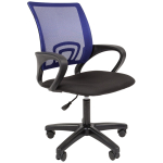 Кресло оператора Helmi HL-M96 R "Airy", спинка сетка синяя/сиденье ткань черная, пиастра. 298857