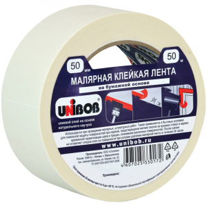 Клейкая лента малярная Unibob, 50мм*50м, инд. упаковка. 28139,271463 ― Кнопкару. Саранск