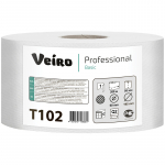 Бумага туалетная Veiro Professional "Basic"(Q2, Т2) 1-слойная, 200м/рул., тиснение, цвет натуральный. T102, 220139, 127083