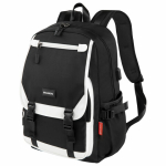Рюкзак BRAUBERG FUSION универсальный, USB-порт, черный с белыми вставками, 45х31х15 см. 271657