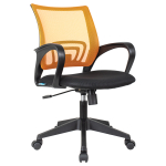 Кресло оператора Helmi HL-M95 (695) "Airy", спинка сетка оранжевая/сиденье ткань TW черная, механизм качания. 348704