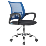 Кресло оператора Helmi HL-M95 R (695) "Airy", СН, спинка сетка синяя/сиденье ткань TW черная, пиастра. 348714