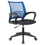 Кресло оператора Helmi HL-M95 R (695) "Airy", спинка сетка синяя/сиденье ткань TW черная, пиастра. 348710