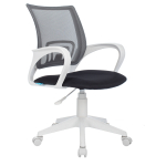 Кресло оператора Helmi HL-M95 R (W695) "Airy", спинка сетка серая/сиденье ткань TW серая, пиастра, пластик белый. 348716