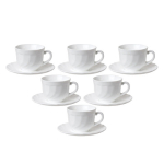 Набор чайный на 6 персон, 6 чашек объемом 220 мл и 6 блюдец, белое стекло, "Trianon", LUMINARC, E8845. 605678