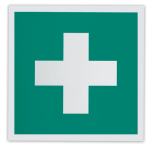 Знак "Аптечка первой медицинской помощи", 200х200 мм, самоклейка, фотолюминесцентный, ЕС 01. 610577