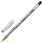 Ручка гелевая BRAUBERG "EXTRA GLD", ЧЕРНАЯ, корпус прозрачный, узел 0,5 мм, линия 0,35 мм. 143901