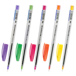 Ручка шариковая масляная BRAUBERG "Frost Color", СИНЯЯ, ассорти, узел 0,6 мм, линия письма 0,3 мм. 142935