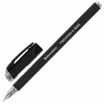 Ручка шариковая масляная BRAUBERG "Techno-X 925", СИНЯЯ, корпус черный, серебристые детали, линия 0,5 мм. 144224
