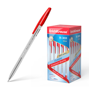 Ручка шариковая ErichKrause R-301 Classic Stick 1.0, цвет чернил красный. 43186 ― Кнопкару. Саранск