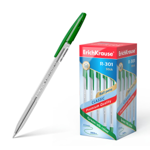 Ручка шариковая ErichKrause R-301 Classic Stick 1.0, цвет чернил зеленый. 43187 ― Кнопкару. Саранск