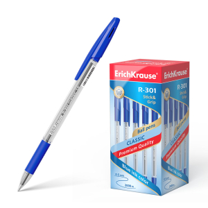Ручка шариковая ErichKrause R-301 Classic Stick&Grip 1.0, цвет чернил синий. 39527 ― Кнопкару. Саранск