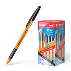 Ручка шариковая ErichKrause R-301 Orange Stick&Grip 0.7, цвет чернил черный. 39533 ― Кнопкару. Саранск