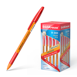 Ручка шариковая ErichKrause R-301 Orange Stick&Grip 0.7, цвет чернил красный. 43189 ― Кнопкару. Саранск